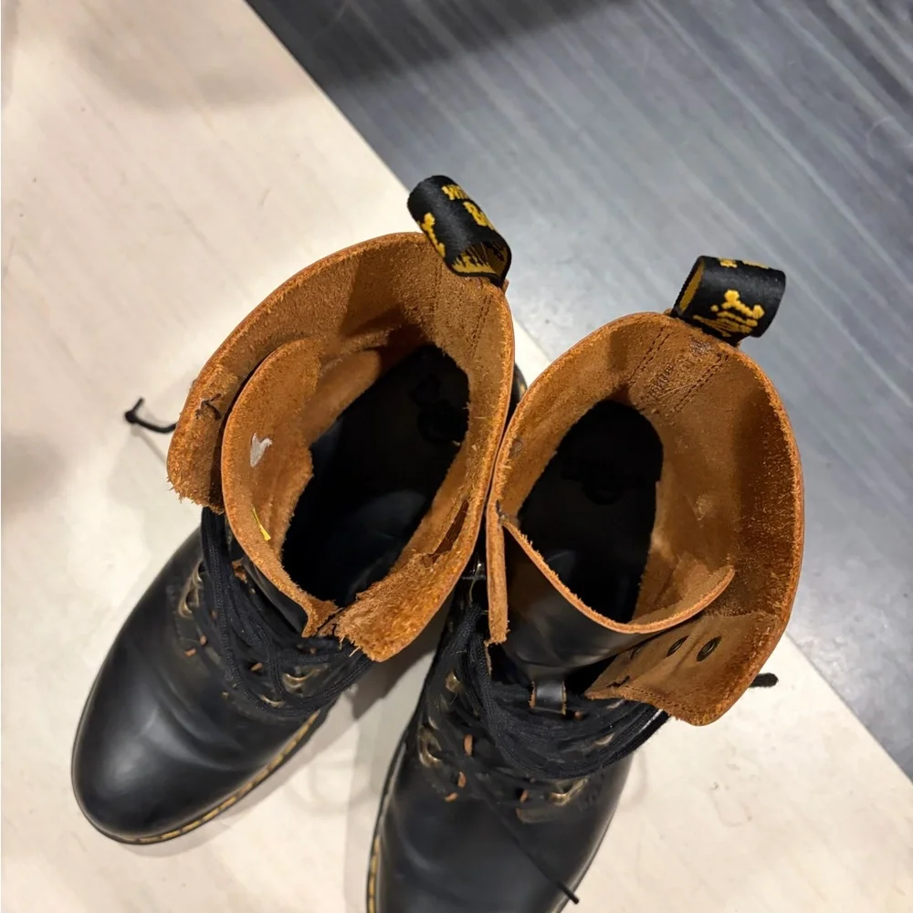 Dr. Martens Black and Brown Combat Boots - Picture 3 of 3